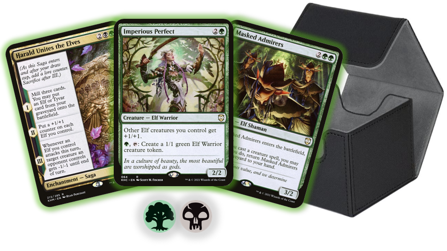 MTG Magic the Gathering 60 Karten Deck Elfen Deck Schwarz