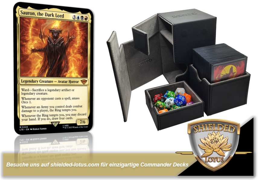 MTG Magic the Gathering Commander Deck - Sauron, the Dark Lord (Orcs, Shielded Lotus MTG Magic the Gathering Commander Deck - Sauron, the Dark Lord (Orcs, Shielded Lotus