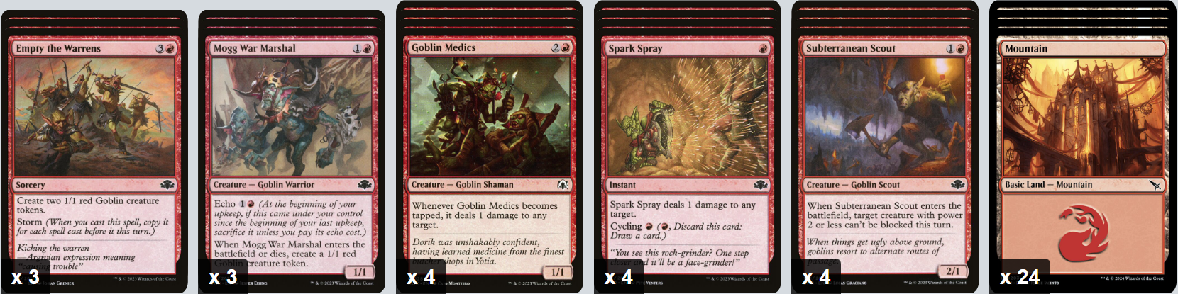 MTG Magic the Gathering 60 Karten Deck - Goblins (Mono Red Legacy)