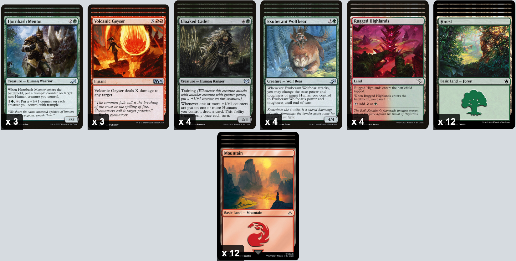 MTG Magic the Gathering 60 Karten Deck - Werwölfe & Wölfe (Rot Grün)