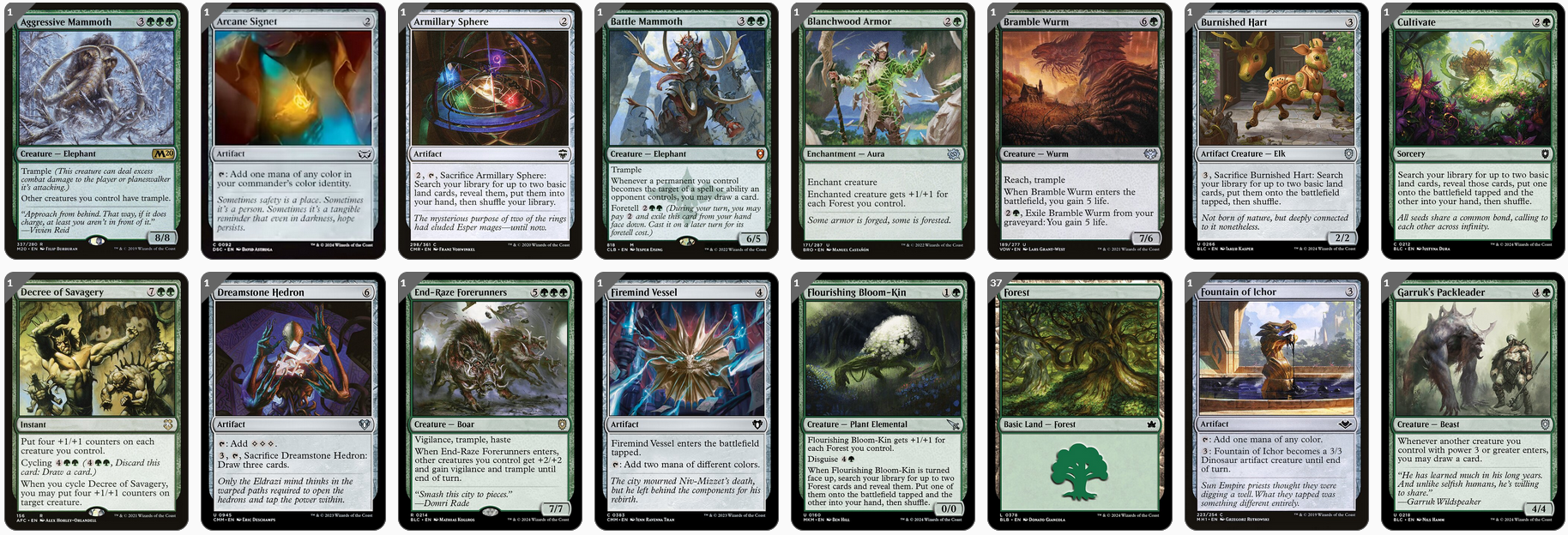 MTG Magic the Gathering Commander Deck - Ghalta, Stampede Tyrant (Mono Green Stompy)