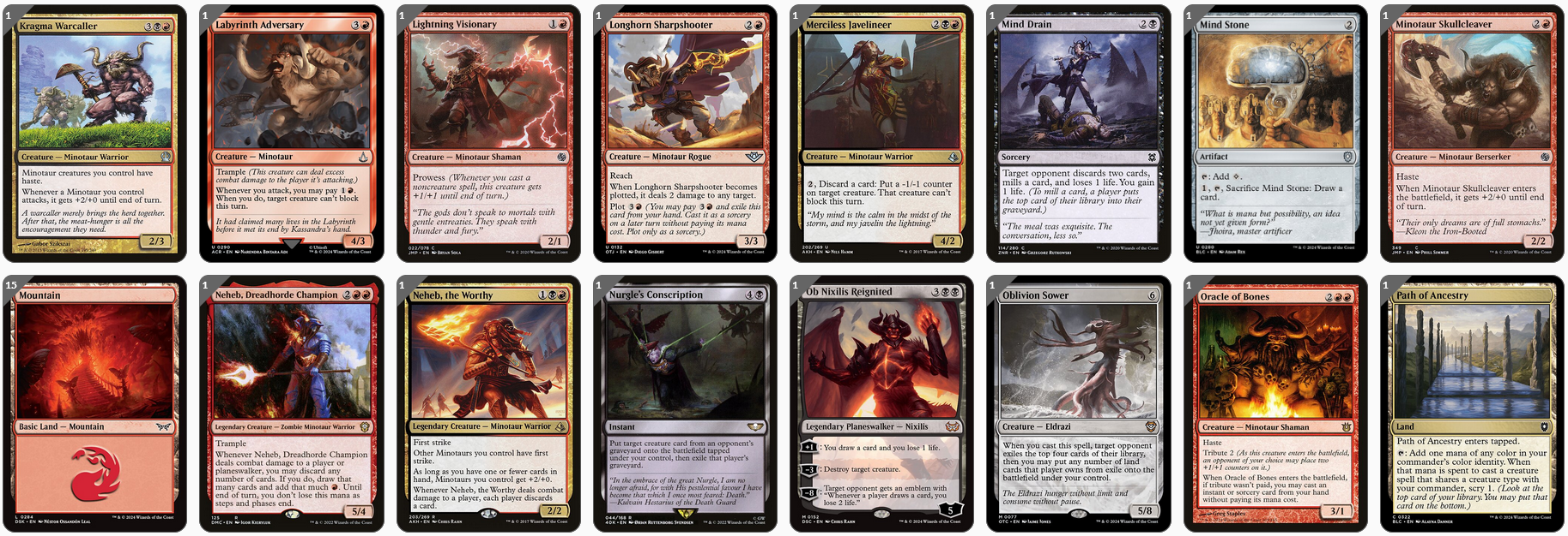 MTG Magic 100-Karten Commander Deck - Sethron, Hurloon General (Minotaurs)