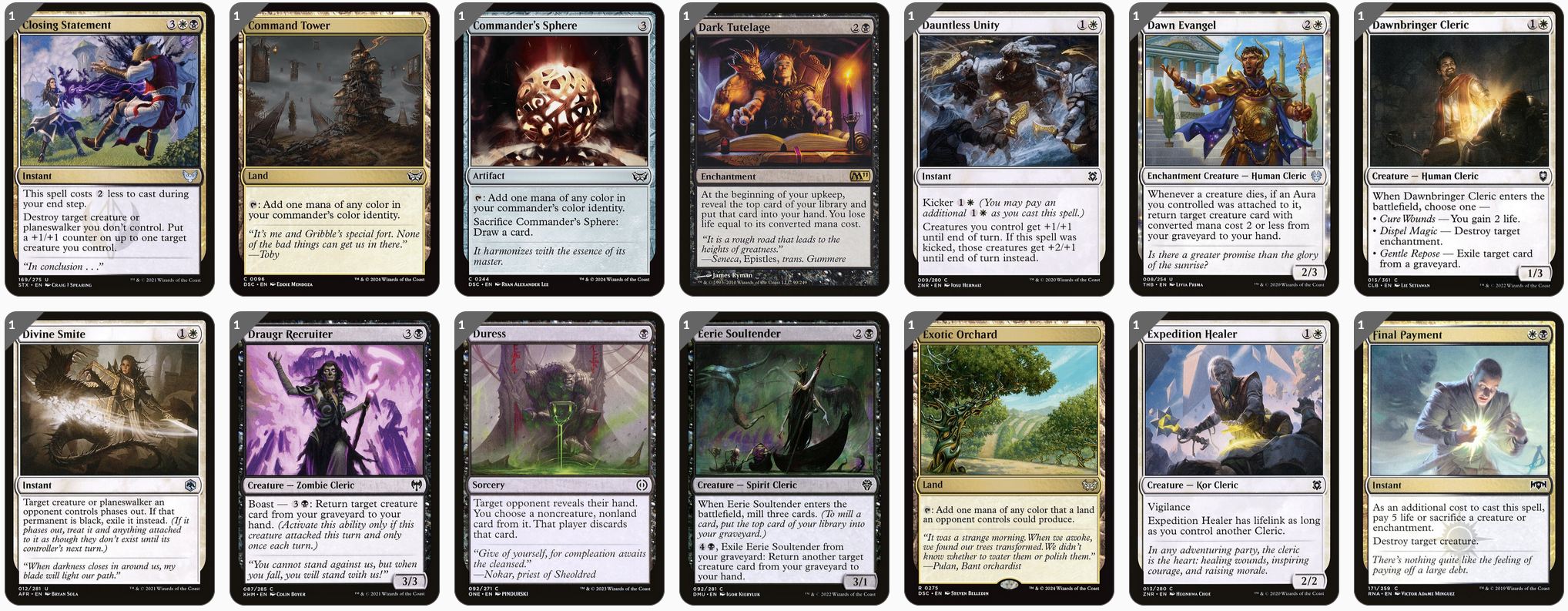MTG Magic Commander Deck - Orah, Skyclave Hierophant (Clerics)
