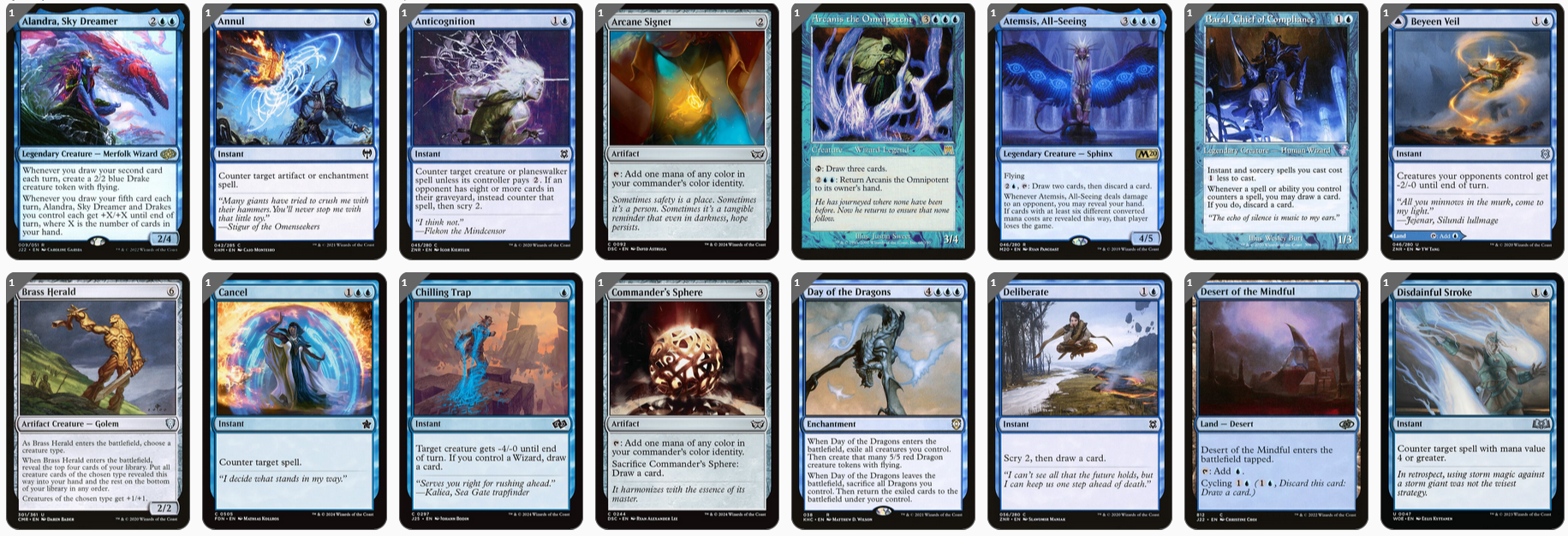 MTG Magic the Gathering Commander Deck - Talrand, Sky Summoner (Spellslinger, Drakes)