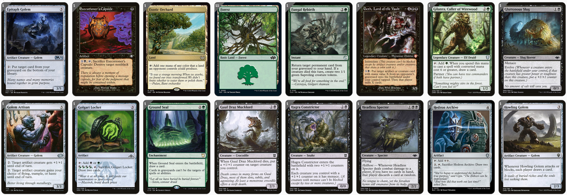 MTG Magic the Gathering Commander Deck - Armix, Filigree Thrasher & Ich-Tekik, Salvage Splicer (Golem & Artifacts)