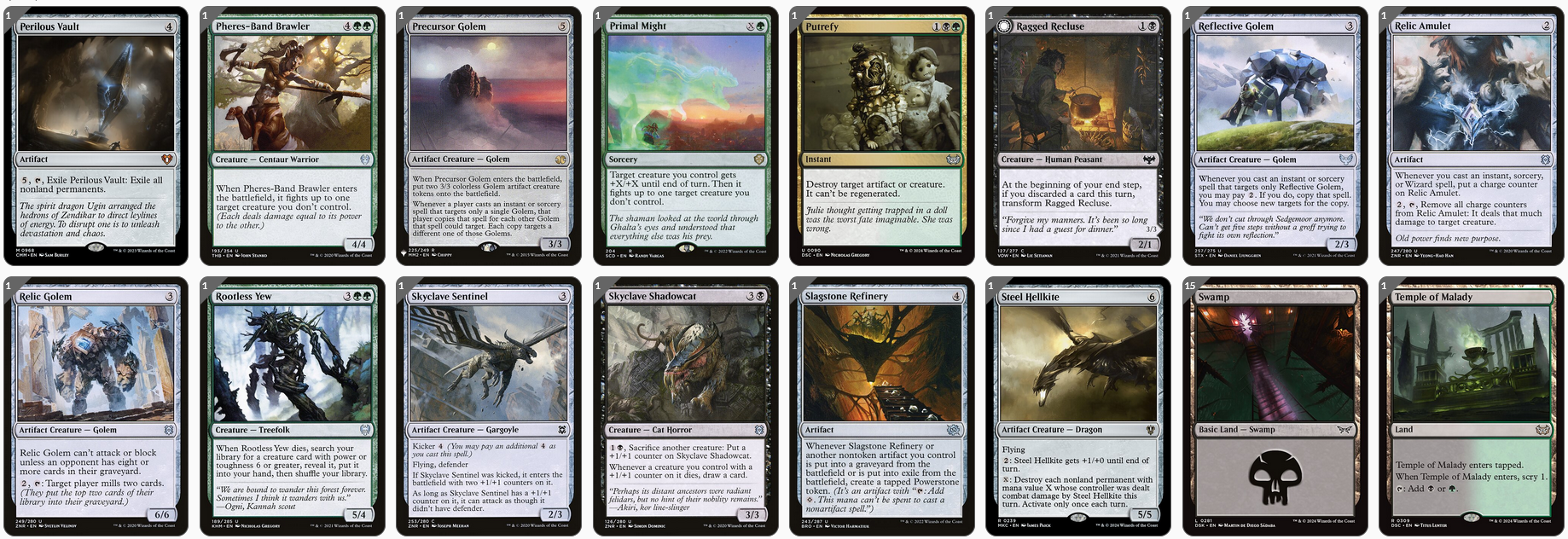 MTG Magic the Gathering Commander Deck - Armix, Filigree Thrasher & Ich-Tekik, Salvage Splicer (Golem & Artifacts)