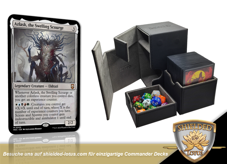 MTG Magic the Gathering Commander Deck - Azlask, the Swelling Scourge Shielded Lotus MTG Magic the Gathering Commander Deck - Azlask, the Swelling Scourge Shielded Lotus