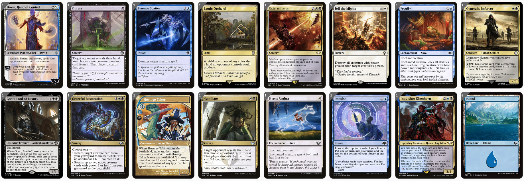 MTG Magic the Gathering Commander Deck - Sen Triplets (Stax, Control)