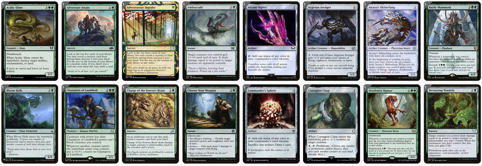 MTG Magic the Gathering Commander Deck - Saryth the Viper's Fang (Todesberührung) Mono Green