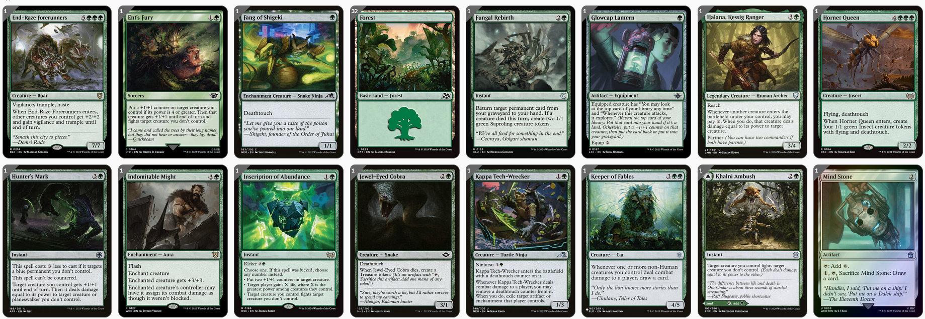 MTG Magic the Gathering Commander Deck - Saryth the Viper's Fang (Todesberührung) Mono Green