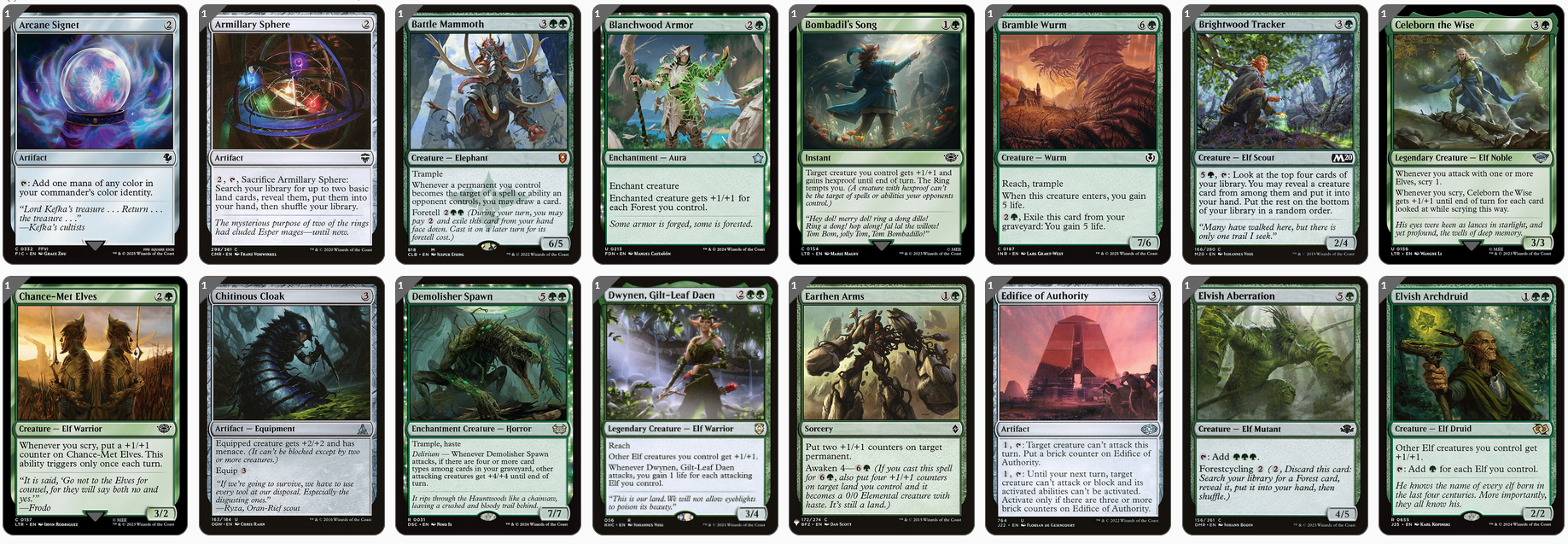 MTG Magic the Gathering Commander Deck - Marwyn, the Nurturer (Mono Green Elves)