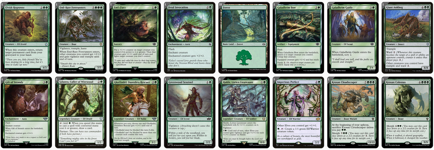 MTG Magic the Gathering Commander Deck - Marwyn, the Nurturer (Mono Green Elves)