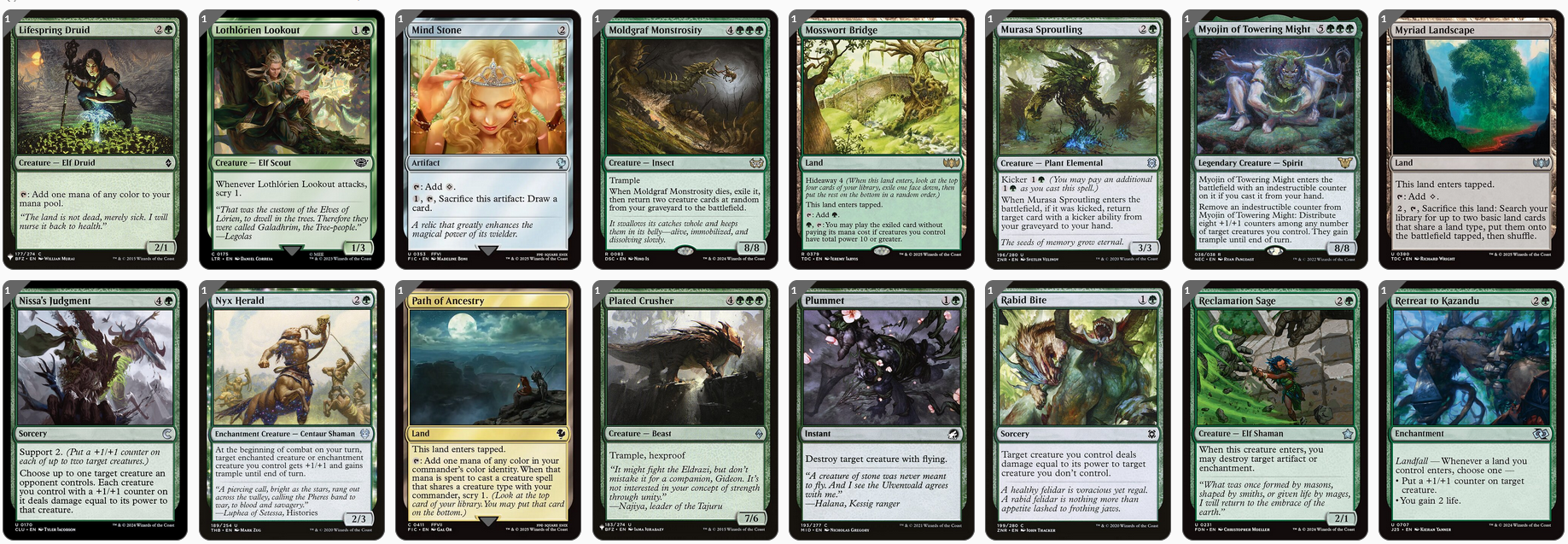 MTG Magic the Gathering Commander Deck - Marwyn, the Nurturer (Mono Green Elves)