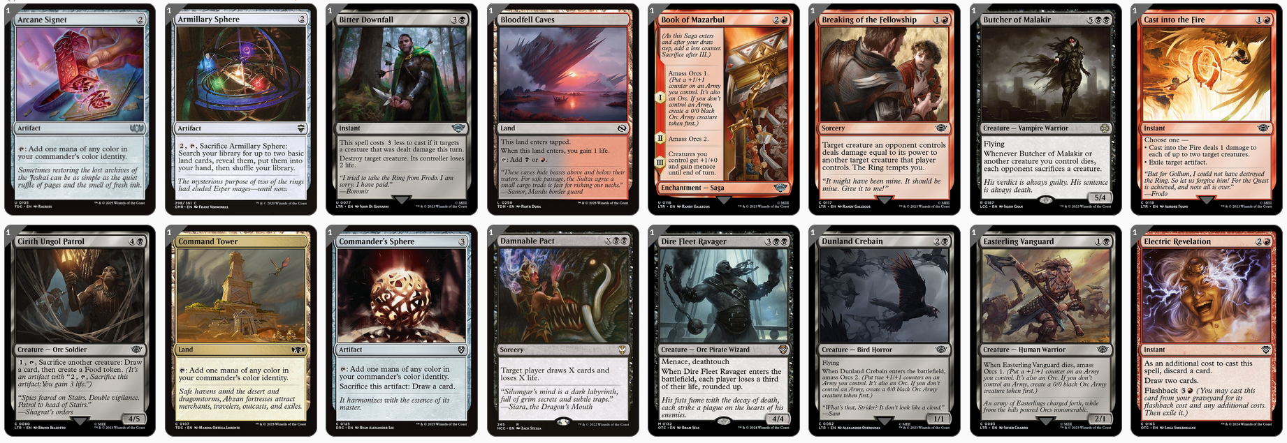 MTG Magic the Gathering Commander Deck - Sauron, the Lidless Eye (Orcs, Amass)