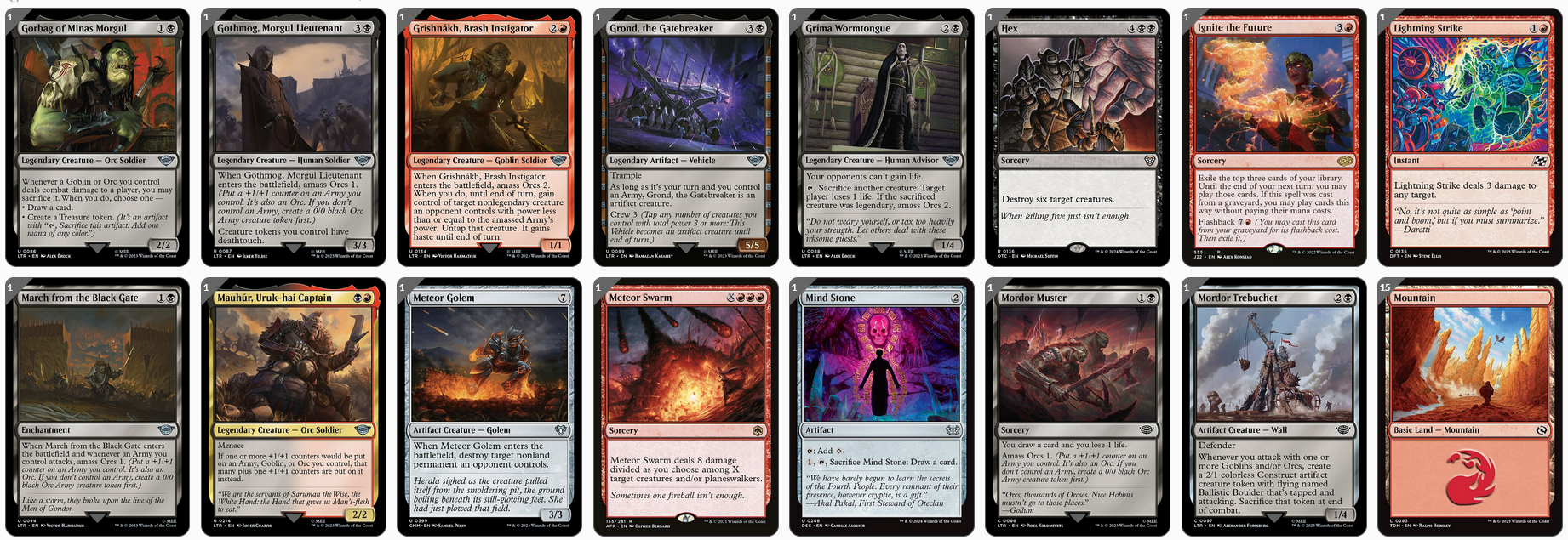MTG Magic the Gathering Commander Deck - Sauron, the Lidless Eye (Orcs, Amass)