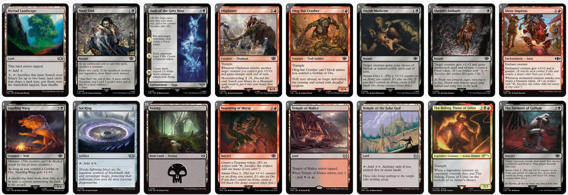 MTG Magic the Gathering Commander Deck - Sauron, the Lidless Eye (Orcs, Amass)