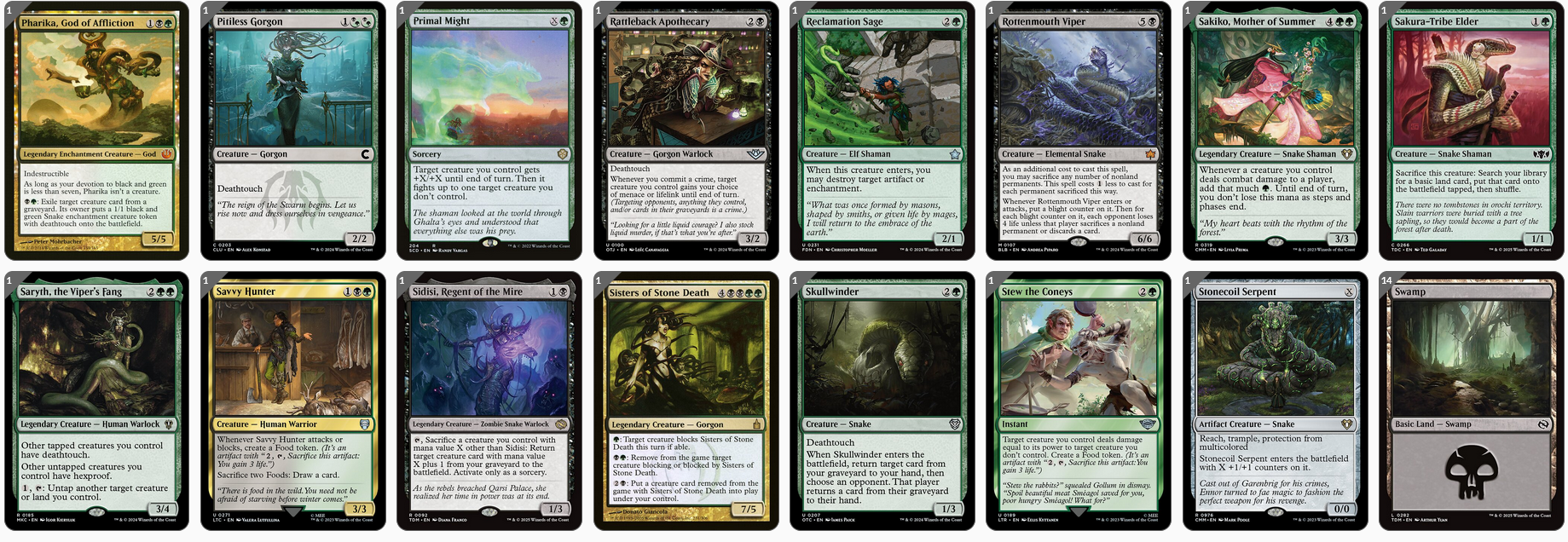 MTG Magic the Gathering Commander Deck - Aphelia, Viper Whisperer (Snakes)
