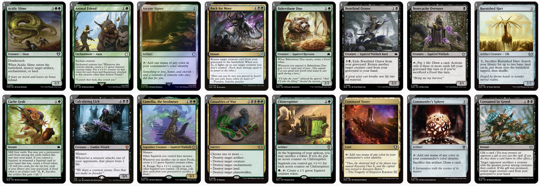 MTG Magic the Gathering Commander Deck - The Odd Acorn Gang (Squirrels & Tokens)