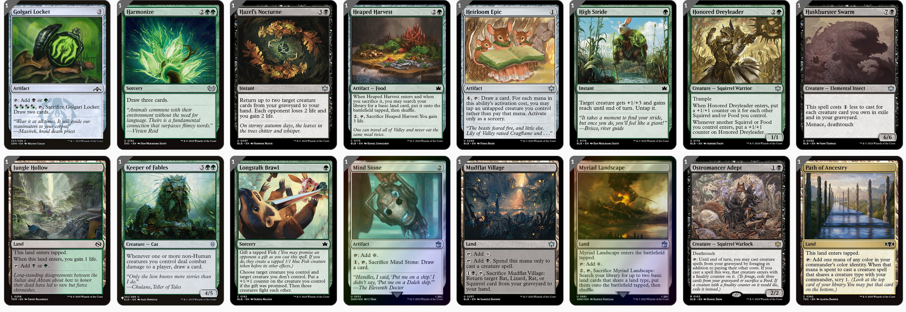 MTG Magic the Gathering Commander Deck - The Odd Acorn Gang (Squirrels & Tokens)