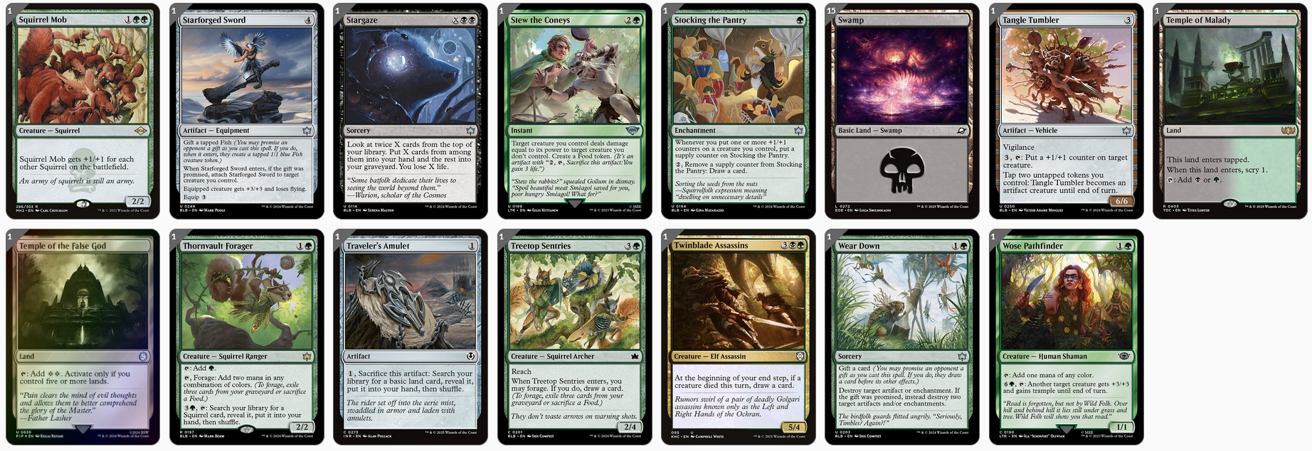 MTG Magic the Gathering Commander Deck - The Odd Acorn Gang (Squirrels & Tokens)