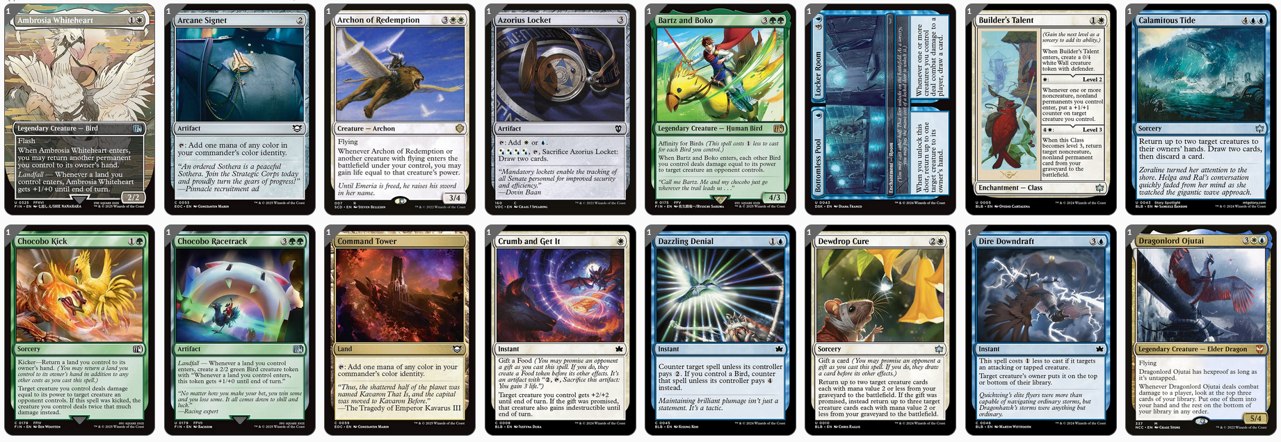 MTG Magic the Gathering Commander Deck - Choco, Seeker of Paradise (Lands & Birds)