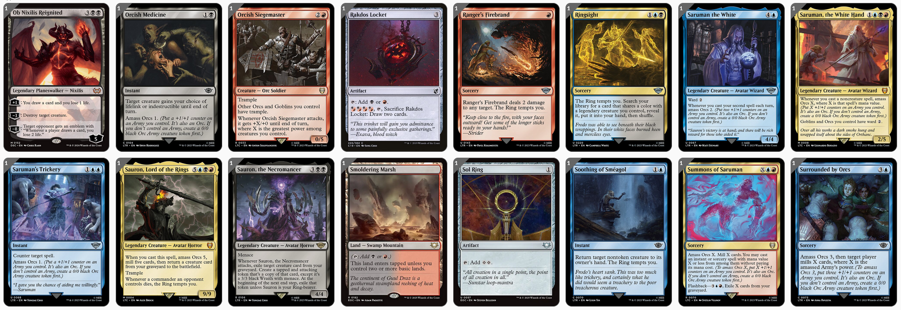 MTG Magic the Gathering Commander Deck - Sauron, the Dark Lord (Orcs, Amass)