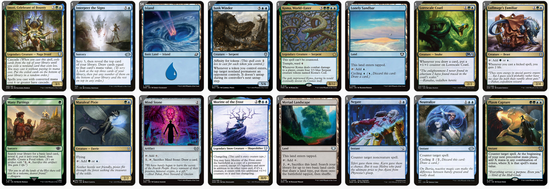 MTG Magic the Gathering Commander Deck - Koma, Cosmos Serpent (Simic Control)