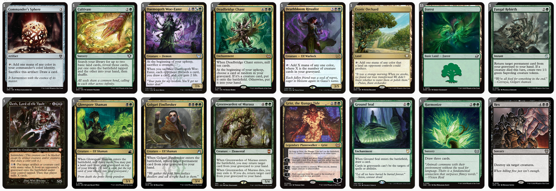 MTG Magic 100-Karten Commander Deck - Old Stickfingers (Friedhof) Grün/Schwarz