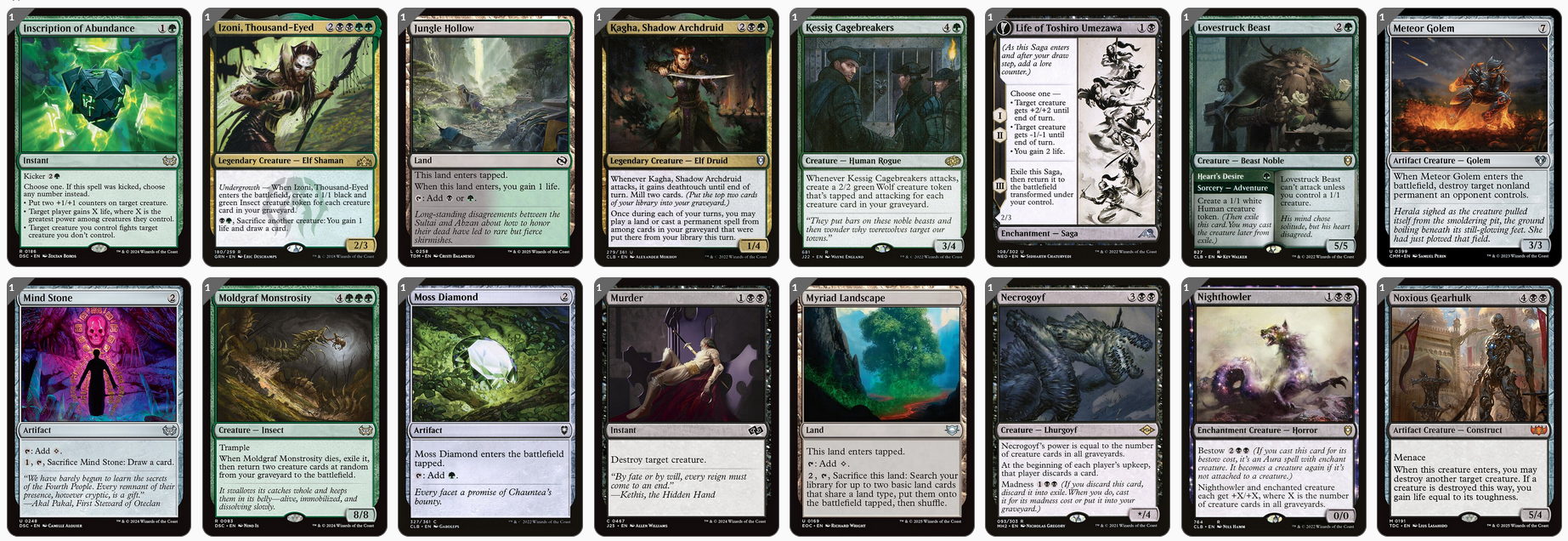 MTG Magic 100-Karten Commander Deck - Old Stickfingers (Friedhof) Grün/Schwarz