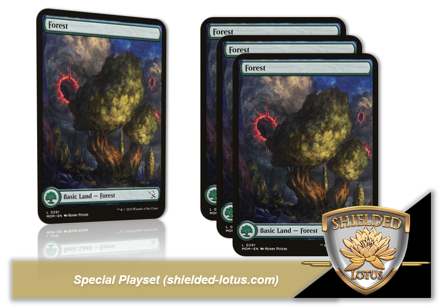 MTG March of the Machine (Marsch der Maschine) - Forest V3 (4x Full Art Playset)