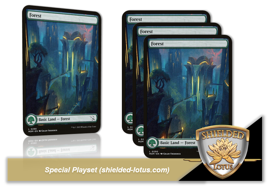 MTG March of the Machine (Marsch der Maschine) - Forest V2 (4x Full Art Playset)