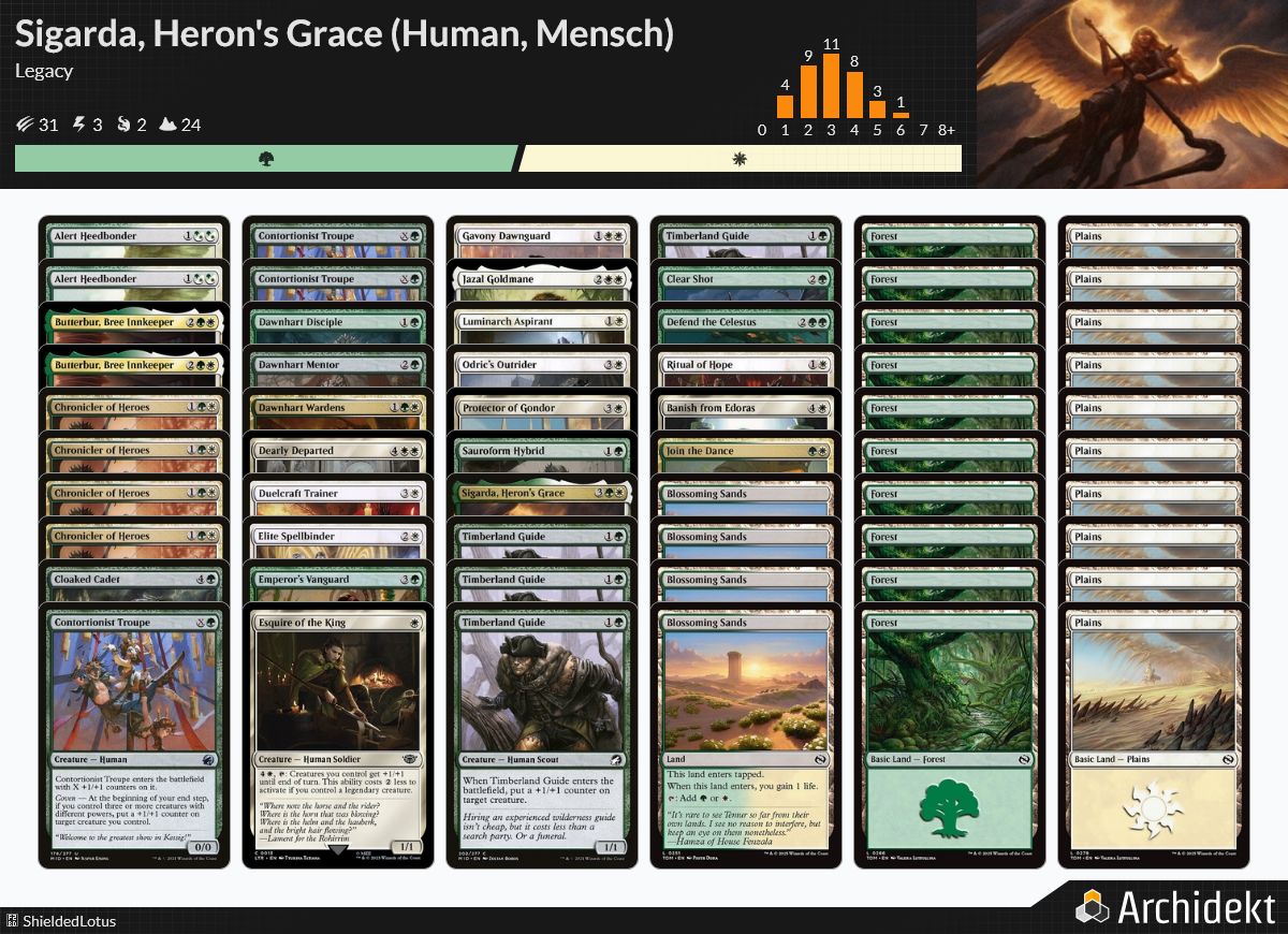 MTG Magic the Gathering 60 Karten Deck - Sigarda, Heron's Grace (Human, Mensch)