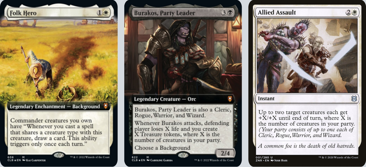 MTG Magic the Gathering Commander Deck - Burakos, Party Leader // Folk Hero (Background)