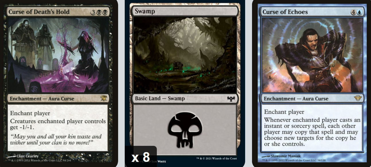 MTG Magic 100-Karten Commander Deck - Lynde (Fluch, Curse) Schwarz/Blau/Rot